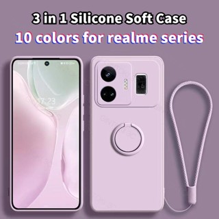 เคส Realme GT Neo 5 SE 3 3T GT3 GT2 Pro โทรศัพท์มือถือ ซิลิโคนนิ่ม พร้อมแหวนแม่เหล็ก 360 องศา พับได้ กันกระแทก สําหรับ