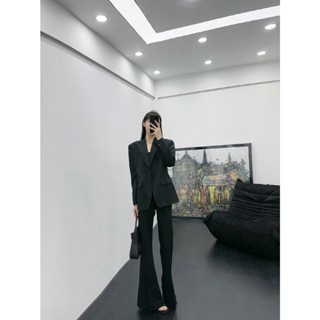 5Z3L Alexander Wang @ 23 Early Autumn new light luxury high-end pocket logo embroidery design profile casual all-match suit jacket