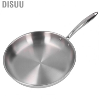 Disuu Frying Skillet  Stainless Steel Pan 3 Layers Ergonomic Handle Widely Used for Cooking