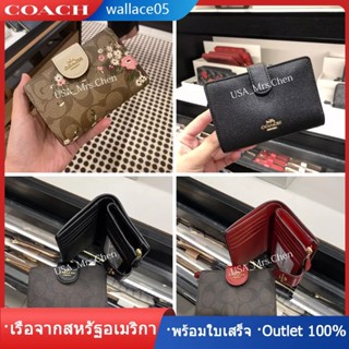 MEDIUM CORNER ZIP WALLET
 F53436 F53562 กระเป๋าสตางค์ COAC H แท้ กระเป๋าสตางค์ผู้หญิง กระเป๋าสตางค์ใบกลาง