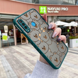 สําหรับ Huawei Nova4 Nova 4E P30 Lite เคสการ์ตูนหมีน่ารัก รูปแบบ บาง ด้าน สี่เหลี่ยม การออกแบบใหม่ กันกระแทก ฝ้า ใส เคสโทรศัพท์แข็ง