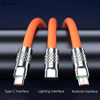 Weijiao% 3in1 สายเคเบิล Micro USB Type C 6A 120W สําหรับ Lighg USB A เป็น Type-C 8-pin