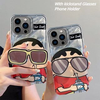 เคสโทรศัพท์มือถือ กันกระแทก ลายการ์ตูนกลิตเตอร์ พร้อมขาตั้ง สําหรับ iphone 12 11 Pro Max