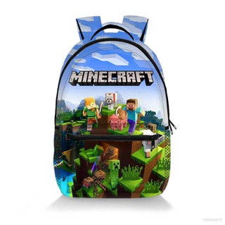 Sq3 Minecraft กระเป๋าเป้สะพายหลัง อเนกประสงค์ จุของได้เยอะ แฟชั่นสําหรับผู้หญิง และผู้ชาย