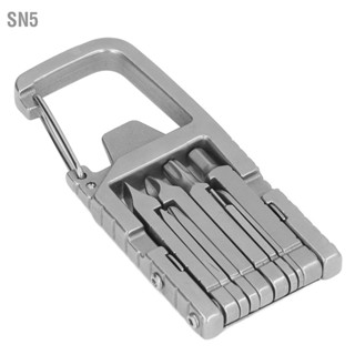 SN5 พวงกุญแจ Multitool 12 in 1 เครื่องมืออเนกประสงค์พับได้สแตนเลสกลางแจ้ง ไขควง บิต