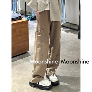 Moon กางเกงขายาว คาร์โก้ กางเกง เชือกอเมริกันคลาสิค Cargo pants 2023 NEW 080714