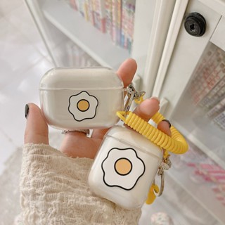 Bella _ เคสซิลิโคน แบบนิ่ม ลายการ์ตูนไข่ลวก กันกระแทก กันฝุ่น แบบพกพา สําหรับ airpods pro 1 2 3