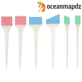 Oceanmapdz ชุดแปรงหวีผม ไม้พายซิลิโคน ป้องกันไฟฟ้าสถิตย์ ถอดออกได้ หลากสี สําหรับย้อมสีผม DIY 6 ชิ้น ต่อชุด