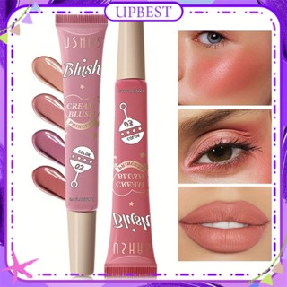 ♕ Ushas Liquid Blush Brightening Facial Contour Fine Silky Pink Purple Pigment Natural Rouge Blush Cream Waterproof Long-last Face Makeup 4 Color UPBEST