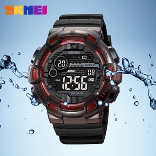 Skmei 2110 นาฬิกาข้อมือดิจิทัล Led แบ็คไลท์ 50 ม. 2 เวลา กันน้ํา แฟชั่น สําหรับผู้ชาย