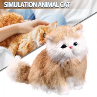 Electronic Cat Plush Toy Animal Meowing For Boys &amp; Girls Kids Lovely Gift