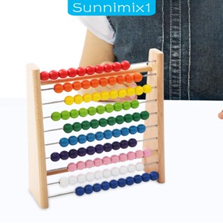 [Sunnimix1] ลูกคิดไม้ สีรุ้ง 10 แถว ของเล่นคณิตศาสตร์ สําหรับเด็ก