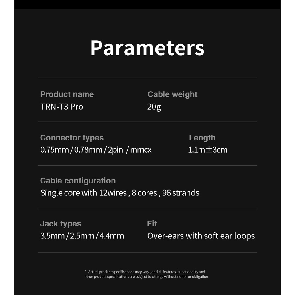 Trn T3 PRO 8 Core สายเคเบิลเงินบริสุทธิ์ 2.5 3.5 4.4 มม. พร้อมตัวเชื่อมต่อ MMCX 2PIN สําหรับ TRN VX PRO V90 MT1