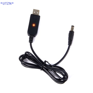 Utzn&gt; อะแดปเตอร์แปลงสายเคเบิล USB DC 5V เป็น 12V ปลั๊ก 2.1x5.5 มม. พร้อมไฟแสดงสถานะ