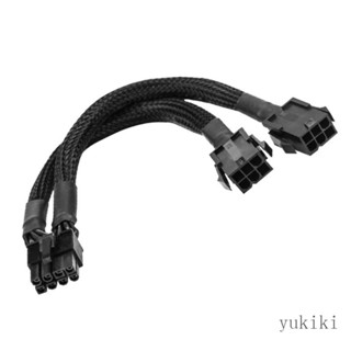 Kiki สายเคเบิล 18AWG 6-pin เป็น 8-pin เพิ่มสองพอร์ต PCI-Express พร้อม 2 6-pin เป็น 8-pin