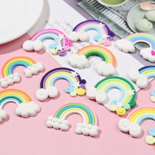 ตัวติดรองเท้า Crocs Sun Cloud Jibitz Charm รูปการ์ตูนสายรุ้ง สําหรับเด็ก