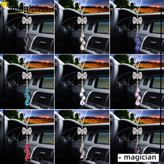Mag จี้คริสตัล รูปโบว์ ประดับเพชร แฟชั่น สําหรับตกแต่งกระจกมองหลังรถยนต์