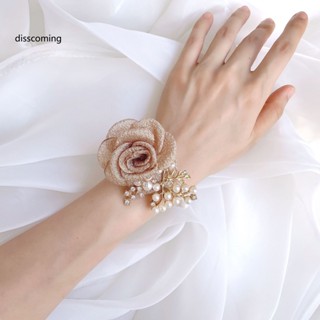 Sl| สายรัดข้อมือ ประดับไข่มุกปลอม ลายดอกไม้ หรูหรา ติดทนนาน สําหรับเจ้าสาว