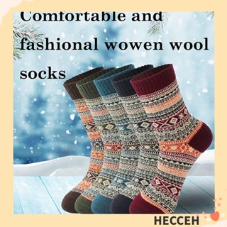 HECCEH Wool Socks High Quality Hiking Mens Clothing Cozy Socks Winter Warm