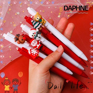 Daphne ชุดปากกาเจล ลายซานต้า กวางเรนเดียร์ ต้นไม้ สโนว์แมน ของขวัญคริสต์มาส สําหรับนักเรียน 6 ชิ้น ต่อชุด