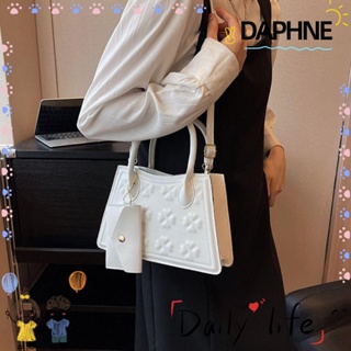 Daphne กระเป๋าสะพายไหล่ สะพายข้าง หนัง Pu ทรงสี่เหลี่ยม ขนาดเล็ก จุของได้เยอะ สีพื้น แฟชั่นสําหรับสตรี