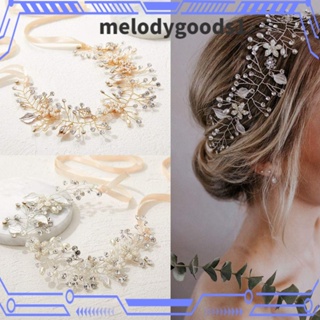 MELODYGOODS1 ที่คาดผมเจ้าสาว, เครื่องประดับผมมุกเถาวัลย์, แฟชั่นดอกไม้เครื่องประดับผมใบไม้ที่คาดผมสําหรับงานแต่งงาน / ปาร์ตี้