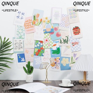 QINJUE 30PCS Retro Style Scenery Postcard Colorful Flower Background Collocation Decorative Cards Gift Wall Art Home Decoration Photography Props Collage Picture