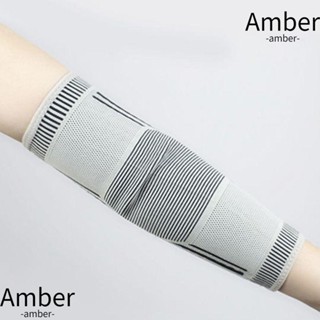 Amber ปลอกแขน แบบยืดหยุ่น ป้องกันข้อศอก สําหรับเล่นกีฬาบาสเก็ตบอล วอลเลย์บอล 1 คู่