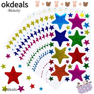 Okdeals สติกเกอร์ฉลาก รูปดาว มีกาวในตัว 20 แผ่น 20 แผ่น สําหรับเด็ก