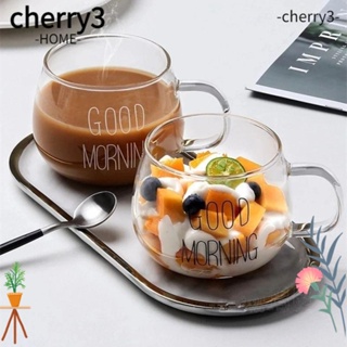 Cherry3 แก้วน้ําใส พิมพ์ลายตัวอักษร สร้างสรรค์ สําหรับใส่เครื่องดื่ม