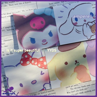 การ์ตูน Ins อะนิเมะ Sanrio Sticky Note Kuromi สติกเกอร์น่ารัก Hello Kitty Note กระดาษ Cinnamoroll กระดาษตกแต่งของขวัญนักเรียน-AME1 -AME1
