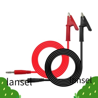 LANSEL สายเคเบิลทดสอบมัลติมิเตอร์ 15A ปลั๊กกล้วย เป็นคลิปปากจระเข้ 1 เมตร 3.3 ฟุต สีแดง และสีดํา ทองแดง PVC สําหรับมัลติมิเตอร์ 2 ชิ้น