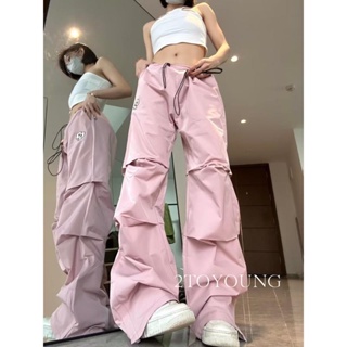 2TOYOUNG Moon กางเกงขายาว คาร์โก้ กางเกง เชือกอเมริกันคลาสิค Cargo pants 2023 NEW 072418 fashion High quality พิเศษ Korean Style A90M08G 36Z230909