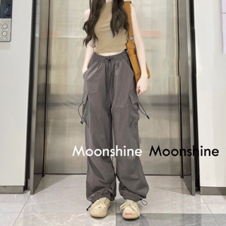 Moon  กางเกงขายาว คาร์โก้ กางเกง เชือกอเมริกันคลาสิค Cargo pants 2023 NEW 072503 fashion สวย พิเศษ Beautiful A20M01I 36Z230909