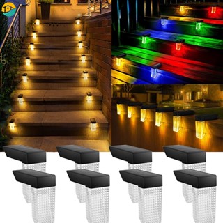 โคมไฟ LED RGB พลังงานแสงอาทิตย์ กันน้ํา สําหรับตกแต่งสวน รั้ว บันได รั้ว