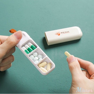 แท็บเล็ตแบบพกพา Pillbox Dispenser Abs กล่องยา 3 กริด Dispensing Storage Kit Travel Medicine กล่องบรรจุภัณฑ์ Mini Pill Box M