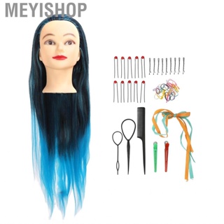 Meyishop Hair Mannequin Training Head Beautiful Practical Blue Comfortable Hand Feeling Skin Friendly with Comb for Salon