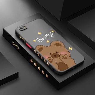 สําหรับ OPPO A77 F3 F3 Plus เคสการ์ตูน หมีน้อยน่ารัก ดีไซน์ใหม่ ฝ้า แข็ง เคสโทรศัพท์ ซิลิโคนนุ่ม กันกระแทก รูปแบบเคส