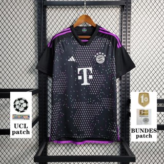 เสื้อกีฬาแขนสั้น ลายทีมชาติฟุตบอล Bayern 23 24 ชุดเยือน สําหรับผู้ชาย ไซซ์ S - 4XL