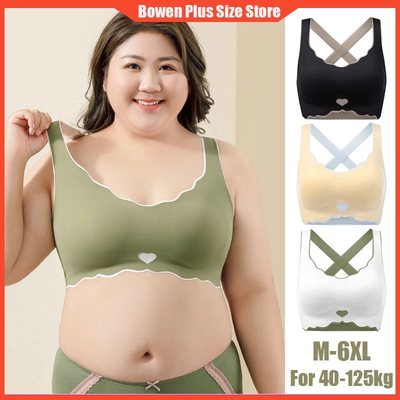 Bowen M-6XL สําหรับ 40-125kgPlus ขนาดผู้หญิง Bra ความงามกลับการออกกําลังกายชุดชั้นในผู้หญิงฤดูร้อนเส