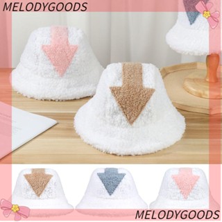 Melodg หมวกบักเก็ตลําลอง แบบนิ่ม ให้ความอบอุ่น ลายลูกศร สัญลักษณ์ Cloche