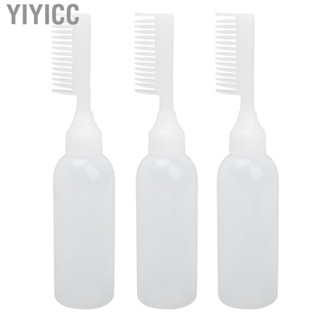 Yiyicc Hair Brush Applicator Bottle Dyeing Clear Scale Coloring Root Comb 6oz  White Empty for Beauty Salon