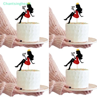 &lt;Chantsingheart&gt; ใหม่ ป้ายท็อปเปอร์ รูปรองเท้าส้นสูง 18th To 90th Happy Birthday สําหรับตกแต่งเค้กวันเกิด