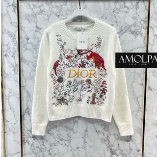 ♥ เช็คสินค้าก่อนสั่ง SWEATER DIOR KNITT สเวตเตอร์ เสื้อไหมพรม แขนยาว งานปักแน่น ดิออร์