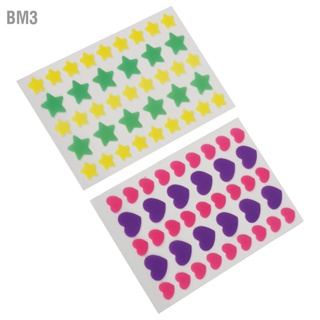 BM3 156pcs Hydrocolloid Pimple Healing Patches Heart Star Shaped ป้องกันการอักเสบสิวสติกเกอร์