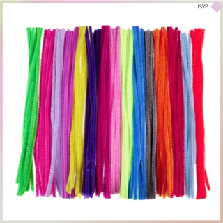 Junshaoyipin.th อุปกรณ์ทําความสะอาดท่อ Chenille Sticks สีแดง DIY 150 ชิ้น