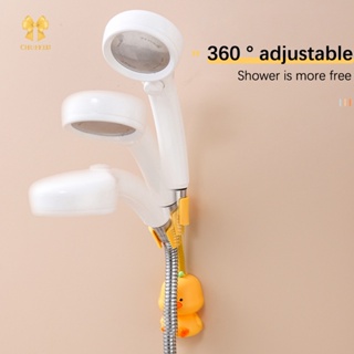 Chuffed&gt; 360 องศา แบบสากล° ที่วางหัวฝักบัวอาบน้ํา แบบติดผนัง มีกาวในตัว ปรับได้ พร้อมตะขอ 2 ชิ้น