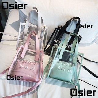 Osier1 กระเป๋าสะพายไหล่ กระเป๋าถือ PVC สําหรับผู้หญิง