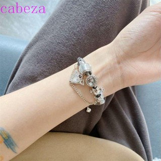 Cabeza สร้อยข้อมือ ลูกปัดพลอยเทียม รูปกามเทพ หัวใจ ปรับได้ สไตล์เกาหลี BFF