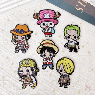 ♚ แผ่นแพทช์เหล็ก ลายการ์ตูน One Piece Luffy Zoro Ace Sanji Chopper Usopp ♚ แผ่นแพทช์รีดติดเสื้อ DIY จํานวน 1 ชิ้น